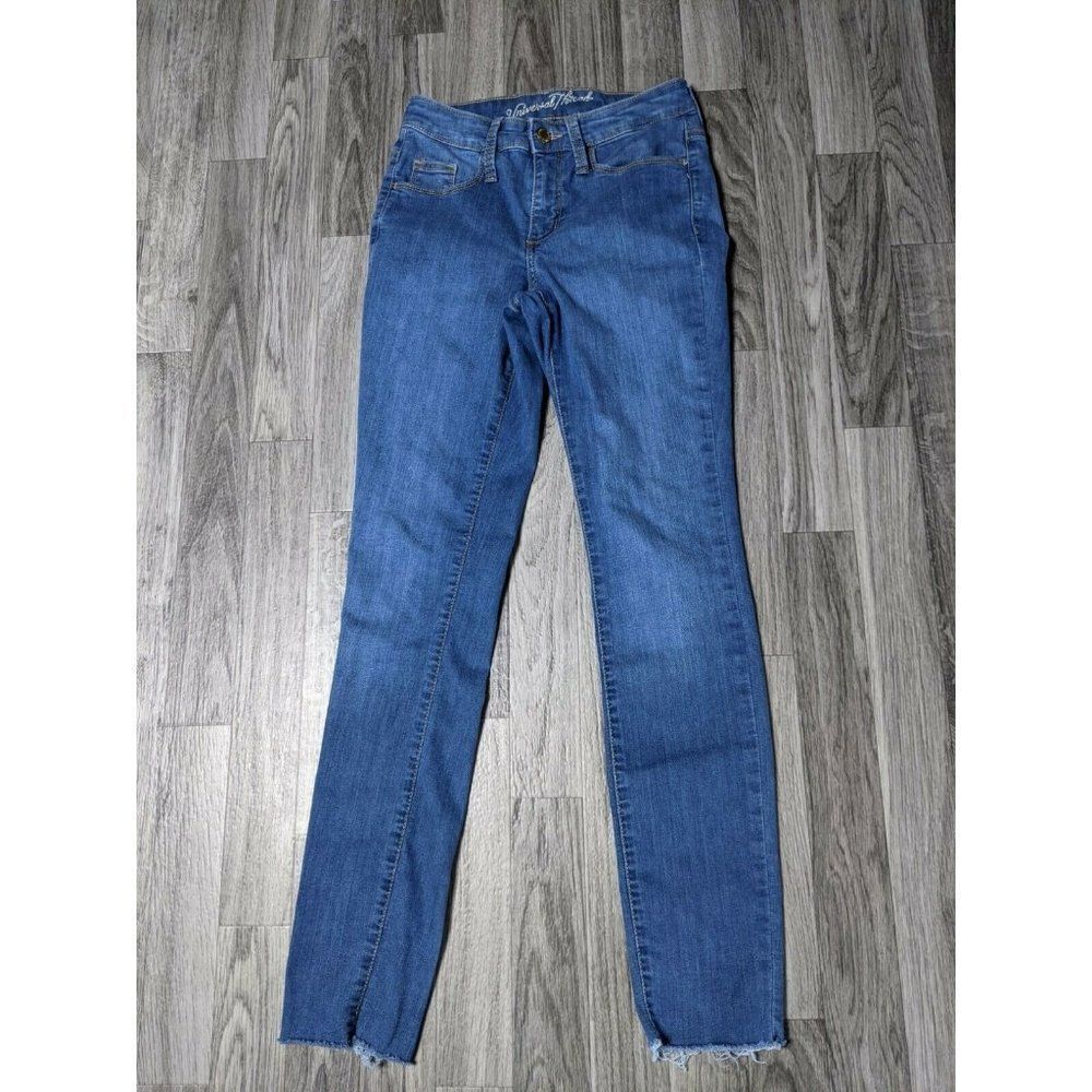 (3/$35)Β Universal Thread Size 00 / 24βR High Rise Skinny Stretchy Raw Hem Jeans